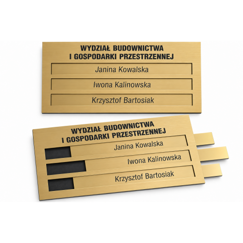 Tabliczka grawerowana z wymiennymi wsuwkami